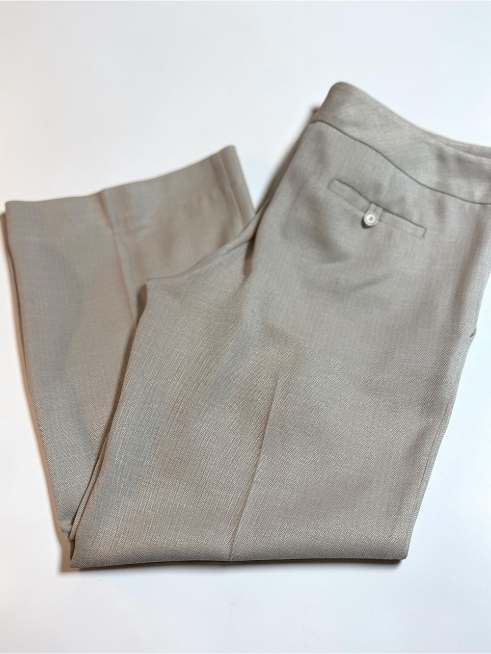 The Limited Drew Fit Cream Wide Leg Career Pants Womens 6 Tailored